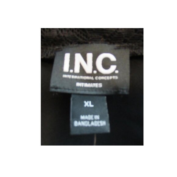 INC Women's Polyester Blend Satin Lace-Trim Chemise Nightgown, Black, XL - Picture 3 of 6